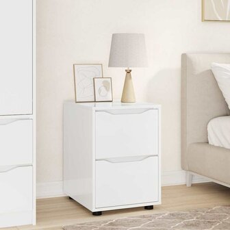 Opbergkast Hoogglans wit 40 x 48 x 57 cm Bewerkt hout 1