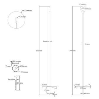 Grondankers 6 st 10x60 cm gegalvaniseerd metaal 9