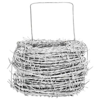 Prikkeldraad Zilver 100 m Warmgedipte Gegalvaniseerde Staal 2