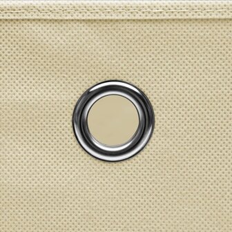  Opbergboxen met deksel 4 st 32x32x32 cm stof cr&egrave;mekleurig 5
