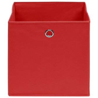 Opbergboxen 10 st 32x32x32 cm stof rood 3
