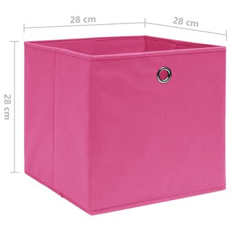Opbergboxen 10 st 28x28x28 cm nonwoven stof roze 5