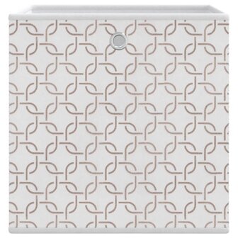 Opbergboxen 10 st inklapbaar 32x32x32 cm ongeweven stof cr&egrave;me 9