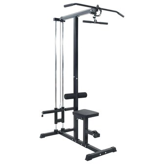 Lat pulldown machine Zwart 110 x 70 x 187 cm Poedergecoat staal 1