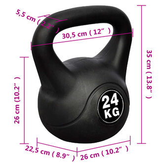 Kettlebell met kunststof mantel 24kg 4