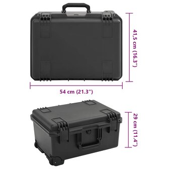 Flightcase draagbaar 54x41,5x29 cm PP zwart 8