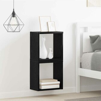 Wandplank met plank Wandgemonteerd Zwart Eiken Bewerkt hout 4