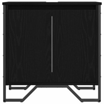 Badkamerkast Zwart Eiken 60 x 35 x 60 cm Bewerkt hout 6