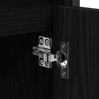 Badkamerkast Zwart Eiken 60 x 35 x 60 cm Bewerkt hout 9