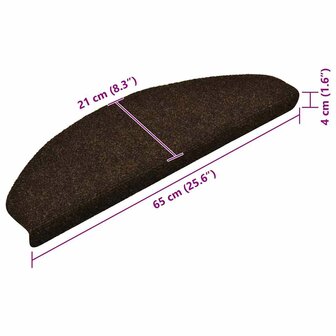 Trapmatten Zelfklevend 10 stuks 65x21x4 cm Bruin Halfrond Groot 8