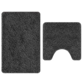 Antislip Badmat Set 2 pcs Donkergrijs PP 2