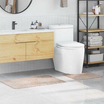 Antislip Badmat Set 2 pcs Cr&egrave;me PP 1