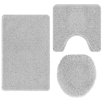 Antislip Badmat Set 3 pcs Grijs PP 2