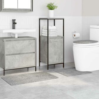 Antislip Badmat Set 3 pcs Grijs PP 3