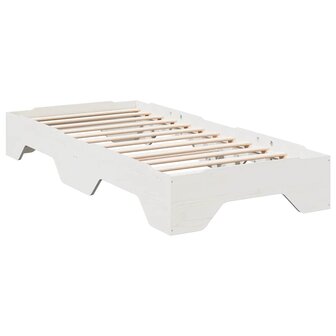 Bedframe zonder matras stapelbaar 80x200 cm massief hout wit 7