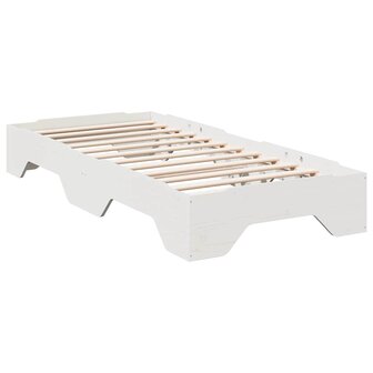 Bedframe zonder matras stapelbaar 90x190 cm massief hout wit 7