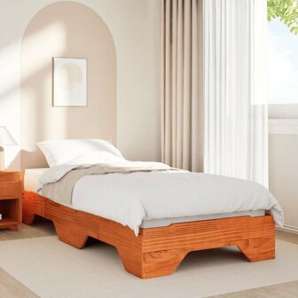Bedframe zonder matras stapelbaar wasbruin 90x190 cm hout 4