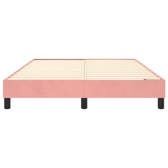 Boxspring bed fluweel roze 140x200 cm 5