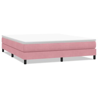 Boxspringbed zonder matras 180x220 cm fluweel roze 2