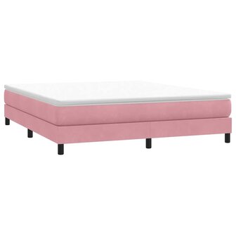 Boxspringbed zonder matras 180x220 cm fluweel roze 3