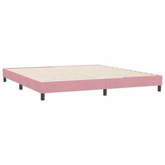 Boxspringbed zonder matras 180x220 cm fluweel roze 7