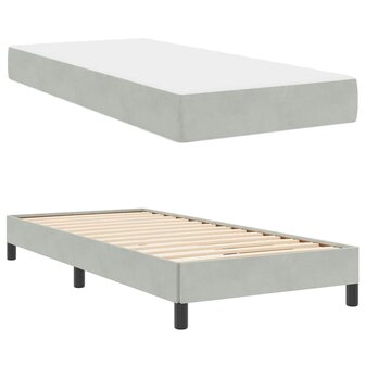 Boxspringbed met matras Lichtgrijs 80 x 210 cm Fluweel 5