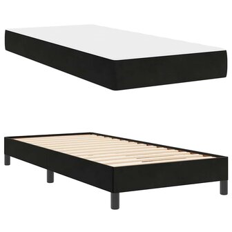 Boxspringbed met matras met matras Zwart 80 x 210 cm Fluweel 5