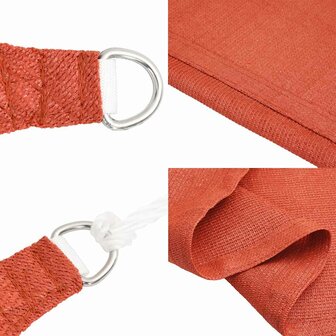 Zonnezeil 160 g/m&sup2; driehoekig 4x5x5 m HDPE terracottakleurig 6