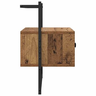 Nachtkastje met lade Oud Hout 35 x 30 x 51 cm Bewerkt hout 7