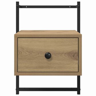 Nachtkastje met lade Artisan Eiken 35 x 30 x 51 cm Bewerkt hout 6