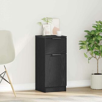 Dressoir met lade Zwart Eiken 30 x 30 x 70 cm Bewerkt hout 1