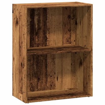Boekenkast 60x30x77 cm bewerkt hout oud houtkleurig 2