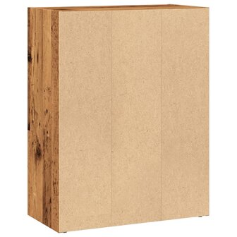 Boekenkast 60x30x77 cm bewerkt hout oud houtkleurig 6