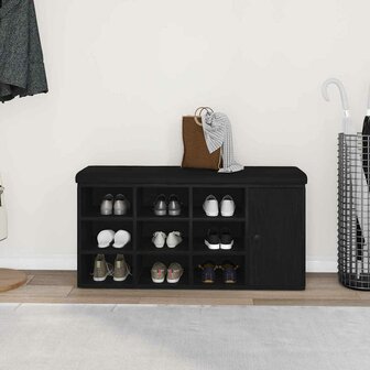 Opslagbank met plank Zwart Eiken 102 x 32 x 50 cm Bewerkt hout 4