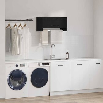 Kledingkast met lade Zwart Eiken 70 x 32,5 x 35 cm Bewerkt hout 4