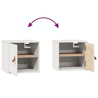 Wandkast 31,5x30x30 cm massief grenenhout wit 9