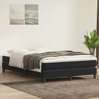 Boxspring zonder matras fluweel zwart 160x210 cm 4