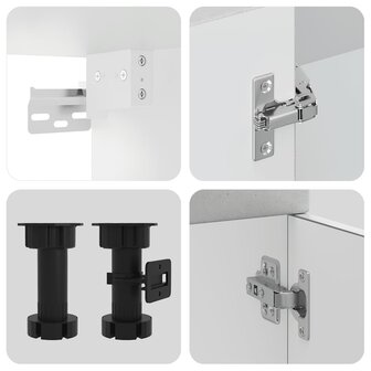 7-delige Keukenkastenset Kalmar bewerkt hout betongrijs 7