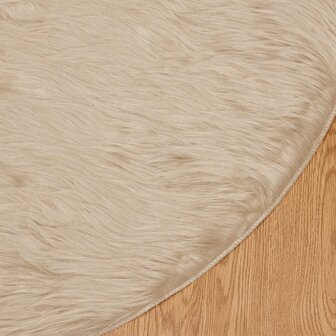 Nep Schapenvacht Tapijt Tafalla Beige &Oslash; 80 cm Polyester 8