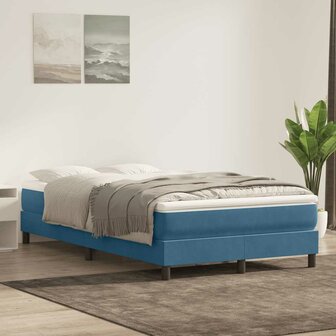 Boxspring zonder matras fluweel donkerblauw 120x210 cm 4