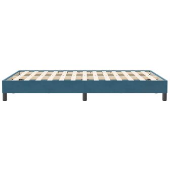 Boxspring zonder matras fluweel donkerblauw 120x210 cm 6