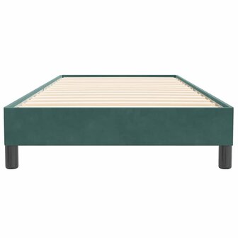 Boxspring zonder matras fluweel donkergroen 90x220 cm 5