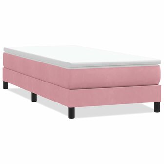 Boxspring zonder matras fluweel roze 100x220 cm 2