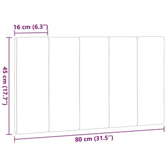 Hoofdbordkussen "Hanko" 80 cm stof donkerbruin 9