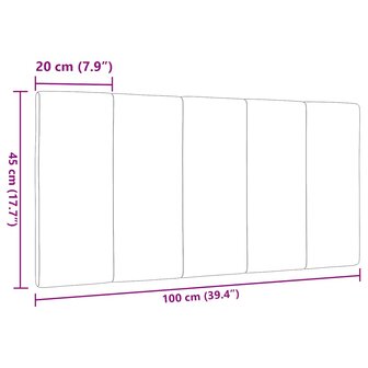 Hoofdbordkussen "Hanko" 100 cm stof donkerbruin 9