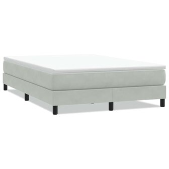 Boxspring zonder matras fluweel lichtgrijs 140x210 cm 2