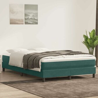 Boxspring zonder matras fluweel donkergroen 140x210 cm 4