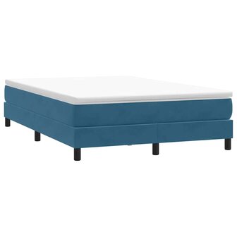 Boxspring zonder matras fluweel donkerblauw 140x210 cm 1