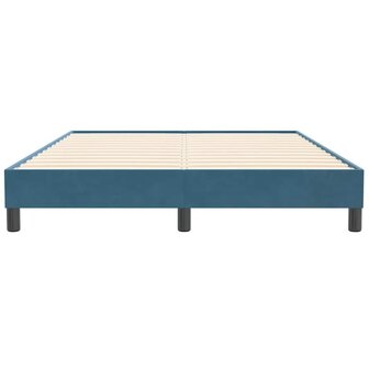 Boxspring zonder matras fluweel donkerblauw 140x210 cm 5