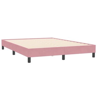 Boxspring zonder matras fluweel roze 140x210 cm 7